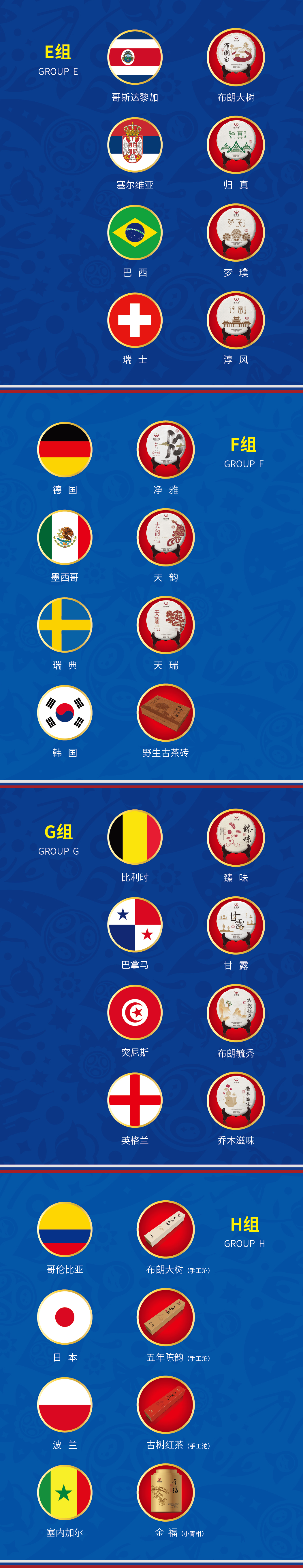 福安隆Hi，世界杯32支球队，真巧，我们刚好32款茶！配图